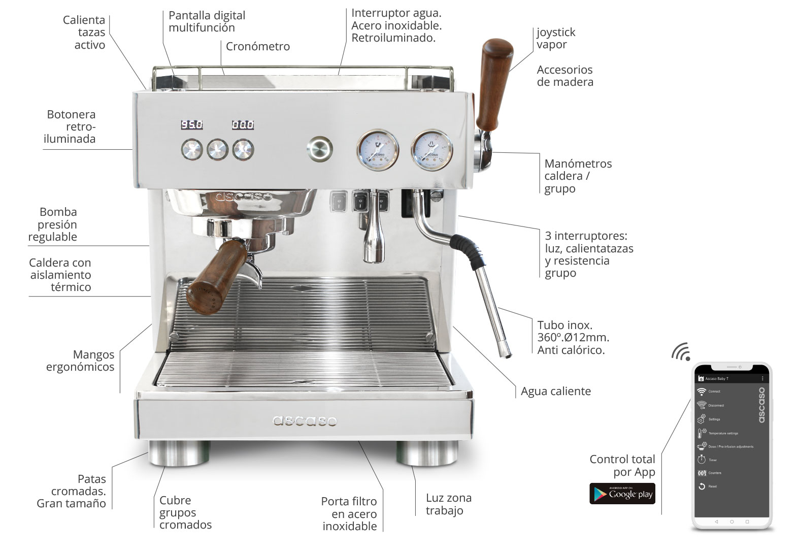 Cafetera combinada - BAR - ASCASO FACTORY - espresso / profesional / de  oficina